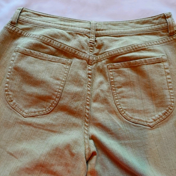 Chico's Platinum Denim Crop Jean Pant 5 Pocket Style High Waist Stretch Green 8 - Picture 6 of 13